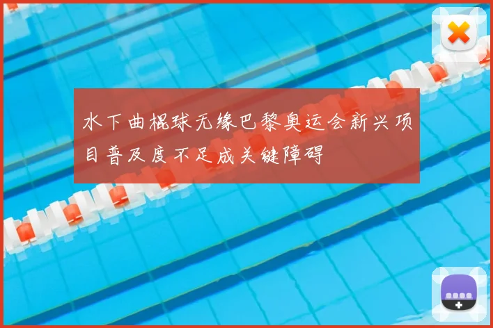 水下曲棍球无缘巴黎奥运会新兴项目普及度不足成关键障碍